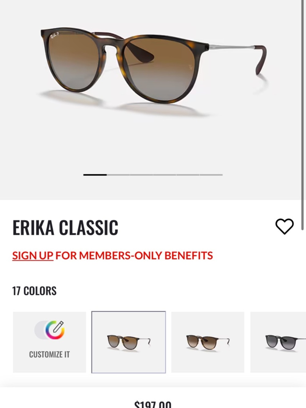 Ray-Ban Erika Classic Tortoise Brown Sunglasses - Women’s